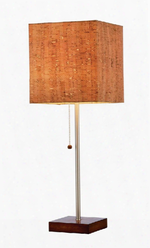 4084-15 Sedona Table Lamp Wal Nut Wood/brushed Steel