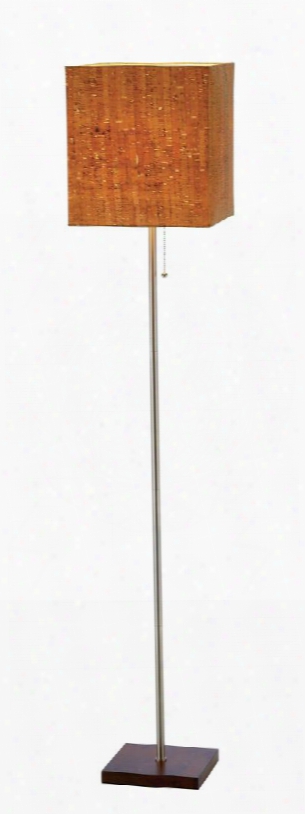 4085-15 Sedona Floor Lamp Wanut Wood/brushed Steel