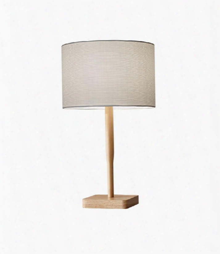 4092-12 Ellis Table Lamp Natural Rubber Wood