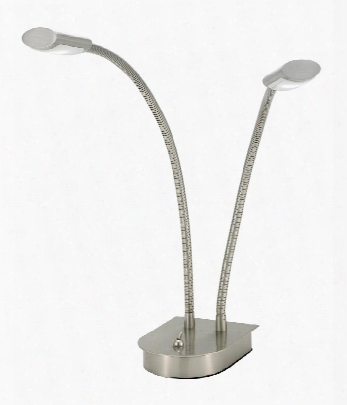 5032-22 Eternity Double Gooseneck Desk Lamp Brushed Steel