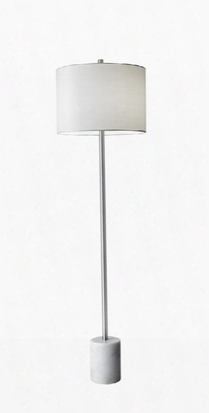 5281-02 Blythe Floor Lamp Brushed Steel Finish White Paris