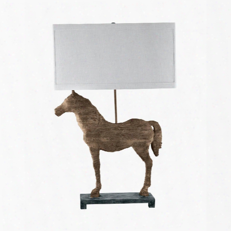 590 Carved Horse Table Lamp Natural