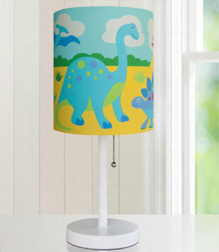 631412 Olive Kids Dinosaur Land Cylinder Lamp Blue