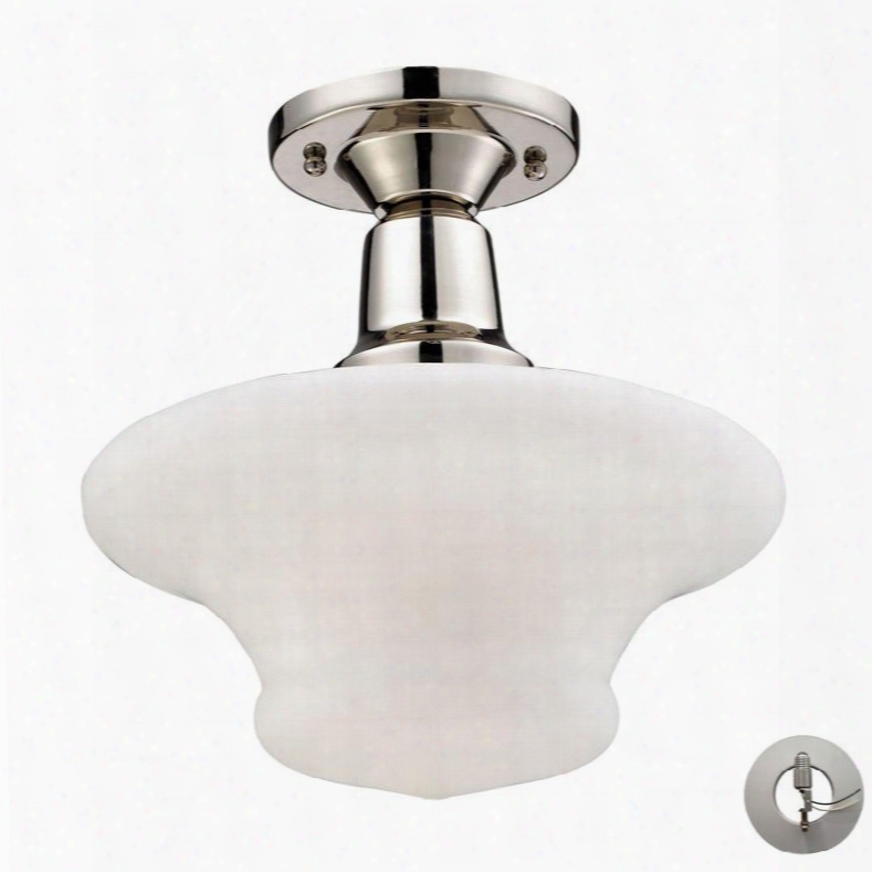 66234-1-led Barton 1-light Semi-flush In Polished Nickel -