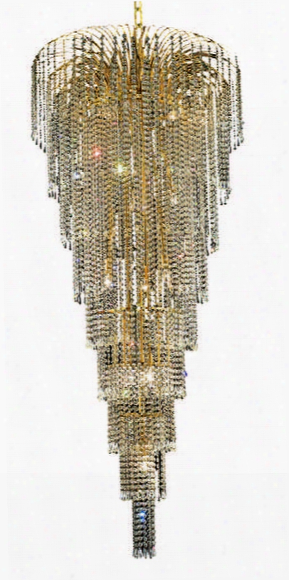 6801g30g/ss 6801 Falls Collection Large Hanging Fixture D30in H72in Lt: 15 Gold Finish (swarovski Strass/elements