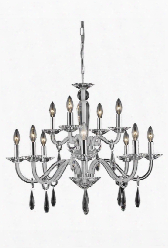 6912d29wh/ss 6912 Avalon Collection Hanging Fixture D29.5in H29.5in Lt: 8+4 White Finish (swarovski Strass/elements