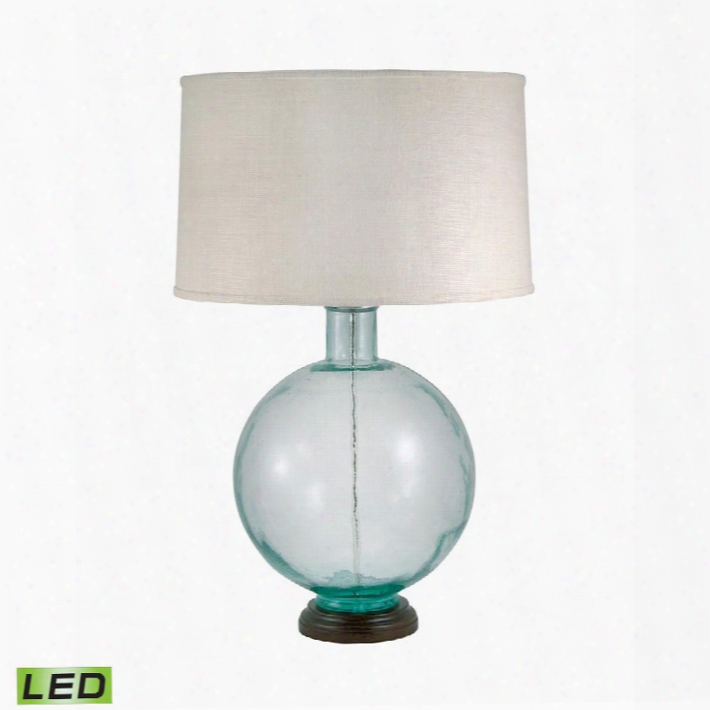 710aq-led Aquamarine Recycled Glass Orb Led Table