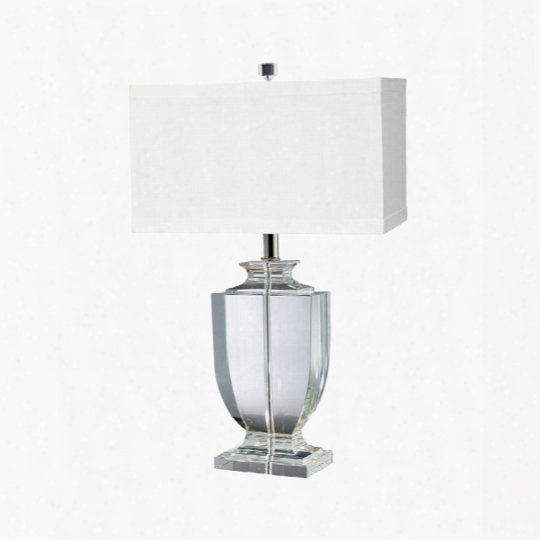 722 Crystal Rectangular Urn Table Lamp Clear