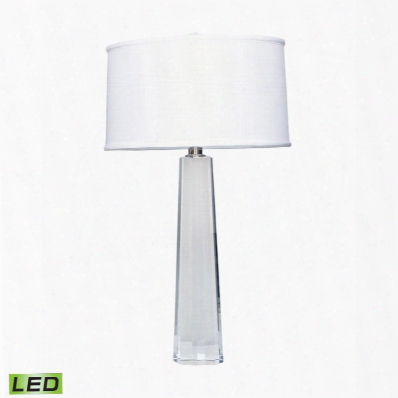 729-led Crystal Faceted Column Led Table Lamp Clear