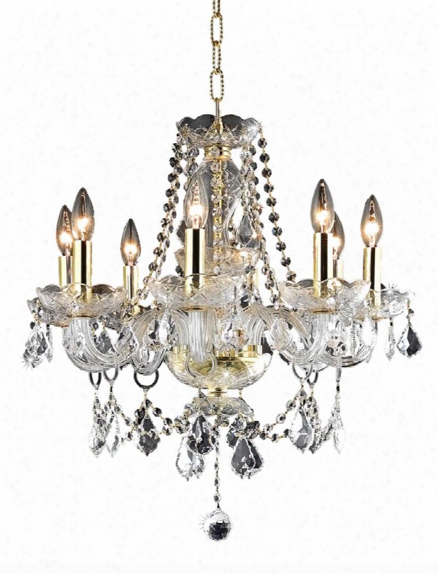 7838d20g/rc 7838 Princeton Collection Hanging Fixture D20in H20in Lt: 8 Gold Finish (royal Cut Crystal