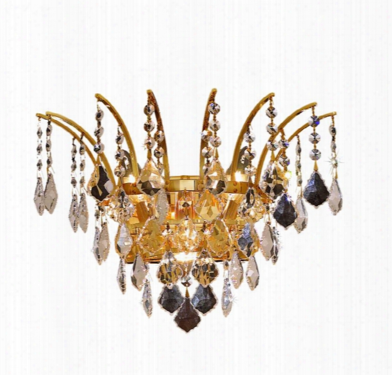 8033w16g/ss 8033 Victoria Collection Wall Sconce W16in H13in E8in Lt: 3 Gold Finish (swarovski Strass/elements