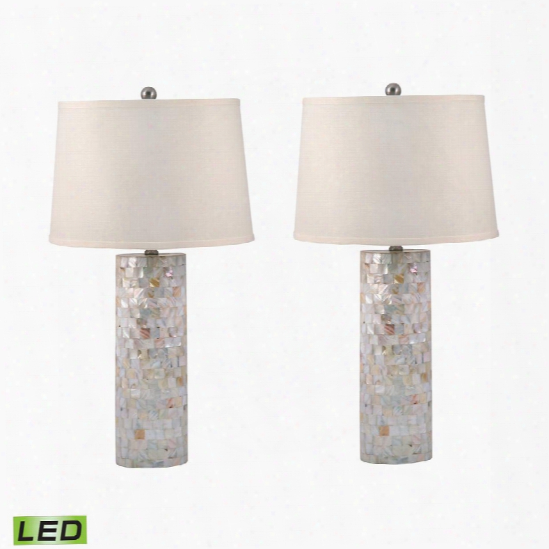 812/s2-led Mother Of Pearl Cylinder Led Table