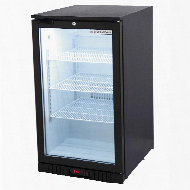 Ct96-1-b-led One Section Countertop Reach-in Display Refrigerator With 1 Swing Glass Door 6.8 Cu.ft. Capacity Black Exterior And Bottom Mounted