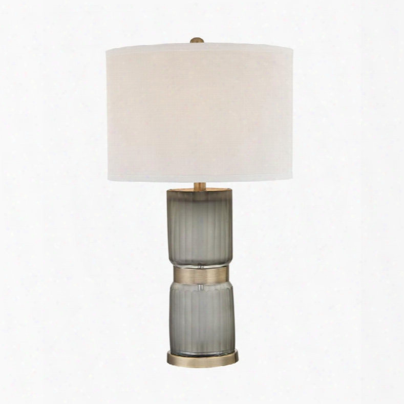 D2911 Cotillion 1 Light Table Lamp In Grey And Antique Brass