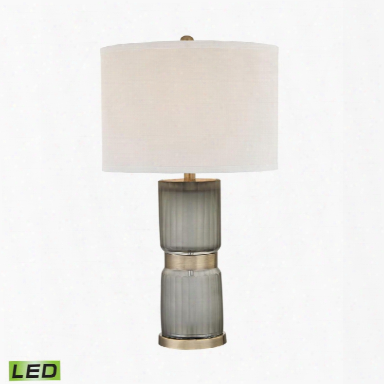 D2911-led Cotillion 1 Light Led Table Lamp In Grey And Antique Brass