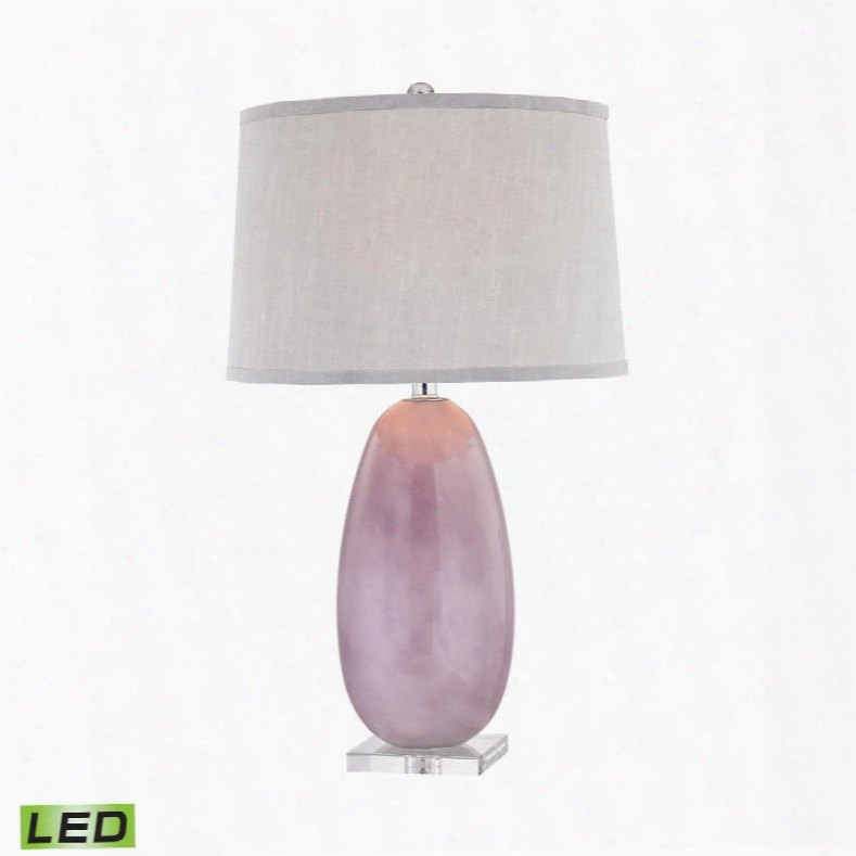 D2912-led Provence 1 Light Led Table Lamp In Spun Lilac