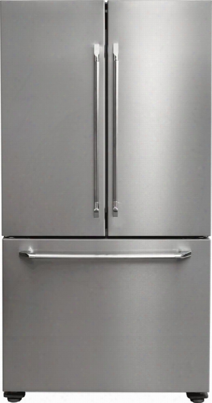 Dtf36fcs 36" Distinctive Series Counter Depth Freestanding French Door Refrigerator With 22 Cu. Ft. Acpacity Anti-fingerprint Dual Zone Cooling Column Led