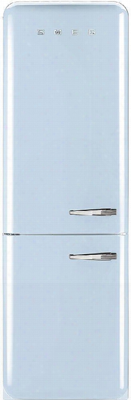 Fab32upbln 24" 50's Retro Style Bottom Freezer Refrigerator With 10.74 U. Ft. Capacity No Frost Fast-freezing Adjustable Glass Shelves And Led Interior