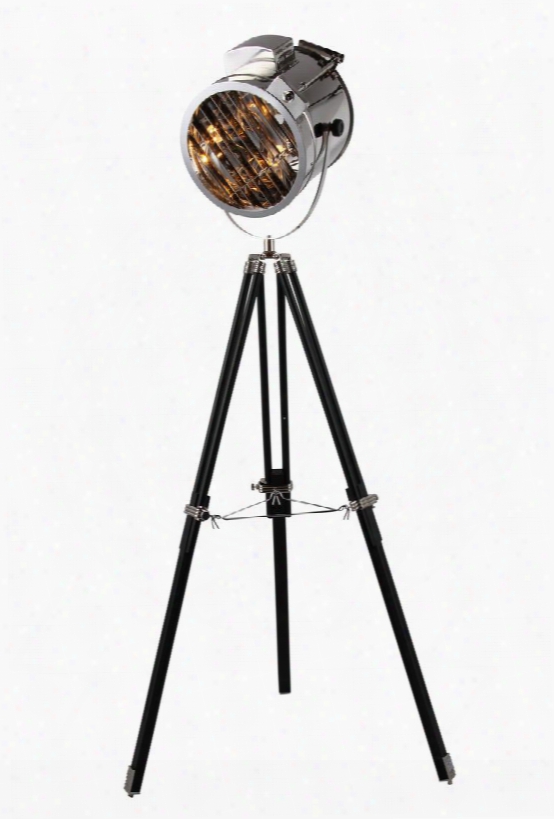 Fl1204 Ansel Tripod Floor Lamp D: 11 H: 67 Lt: 1 Chrome & Black