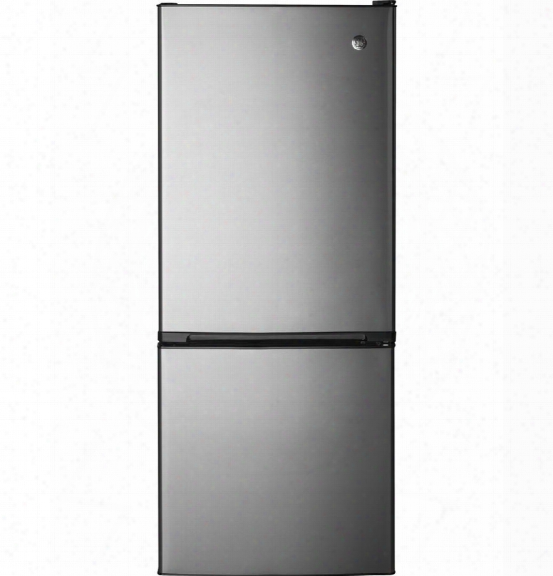 Gbe10esjsb 24" Energy Star Qualified Bottom-freezer Refrigerator With 10.5 Cu. Ft. Capacity Full-width Humidity Controlled Clear Crisper Upfront Electronic