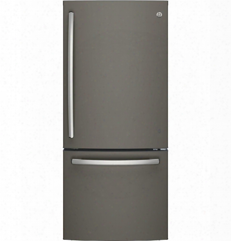 Gde21emkes 30" Energy Star Qualified Bottom-freezer Refrigerator With 20.9 Cu. Ft. Capacity Factory-installed Icemaker Sliding Snack Drwaer Advanced Water