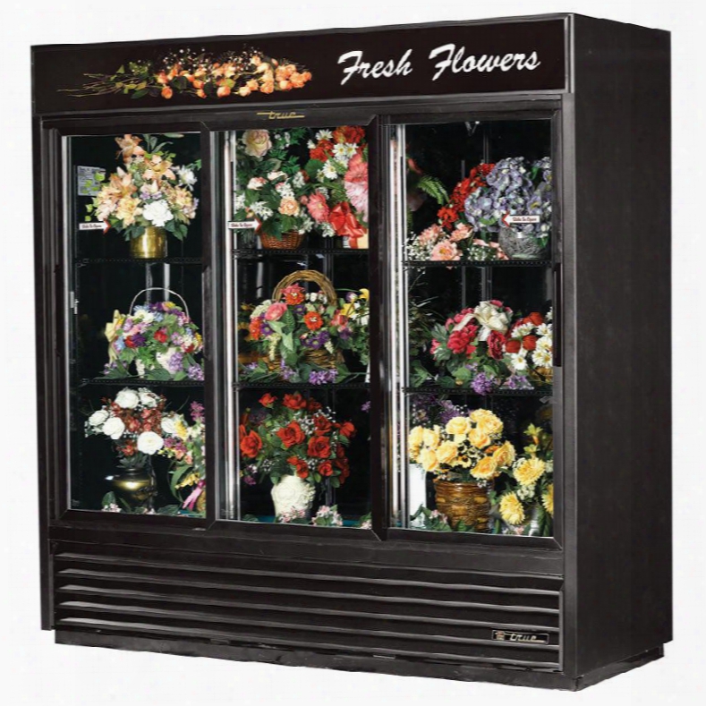 Gdm-69fc-ld Three-door Refrigerator Floral Case With 69 Cu. Ft. Capacity Led Lighting And Thermal Insulated Glass Swing-doors In