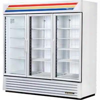 Gdm-72f-ld Wht Three-door Freezer Merchandiser With 72 Cu. Ft. Capacity Led Lighting And Thermal Insulated Glass Swing-doors In