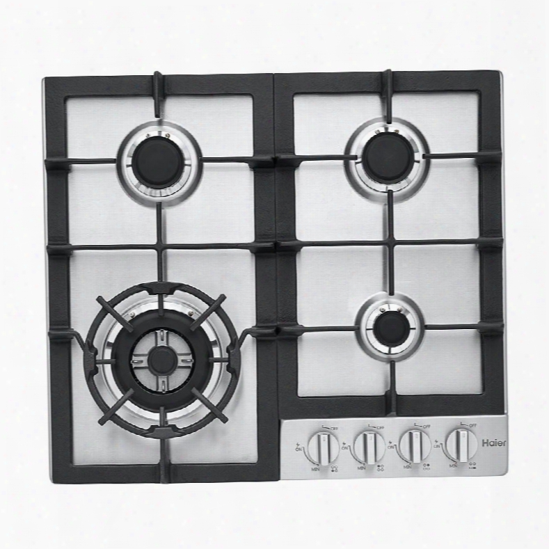 Hcc2230ags 24" Gas Cooktop With 4 Sealed Burners Electronic Ignition And Heavy-duty Continuous Cast Iron Grates In Stainless