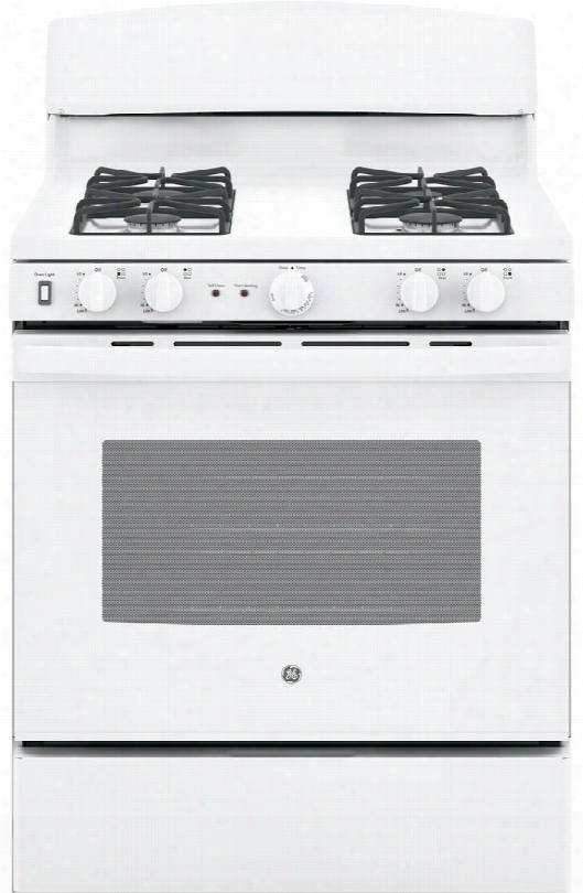 Jgb450dekww 30" Freestanding Gas Range With 5 Cu. Ft. Oven Capacity Precise Simmer Burner Black Matte Stee L Grates Sel-fclean Oven 4 Sealed Burners And