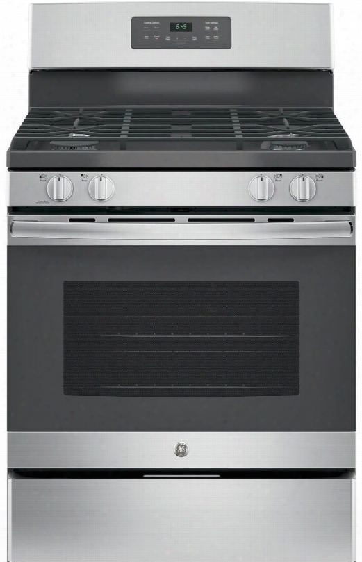 Jgb645sekss 30" Freestanding Gas Range With 5 Cu. Ft. Oven Capacity Formal Simmer Burner Electronic Touchpad Self-clean Oven 4 Sealed Burners And Sabbath