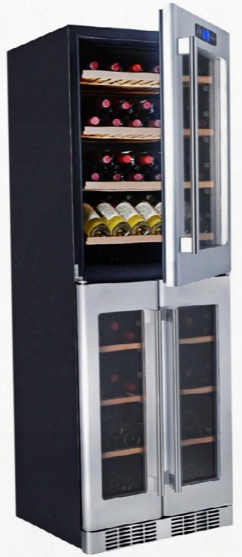 K430avh Triple Zone Wine Cooler With 121 Bottle Capacity Built-in Compressor Touch-key Control Panel Stainless Steel Handle Cool Led Lighting Fan Cooling