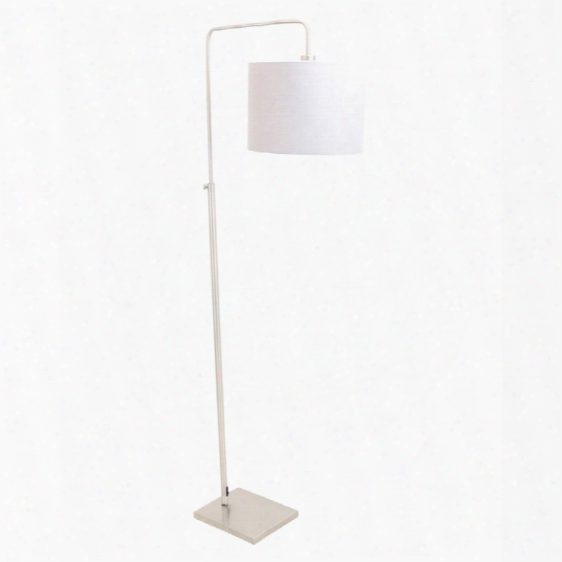 Ls-l-aplofl Gy Apollo Industrial Floor Lamp In Brushed Nickel And Grey