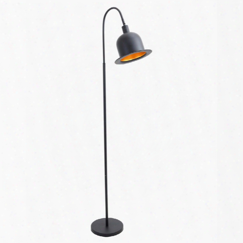 Ls-l-chrlfl Bk Charlie Industrial Floor Lamp In Black And