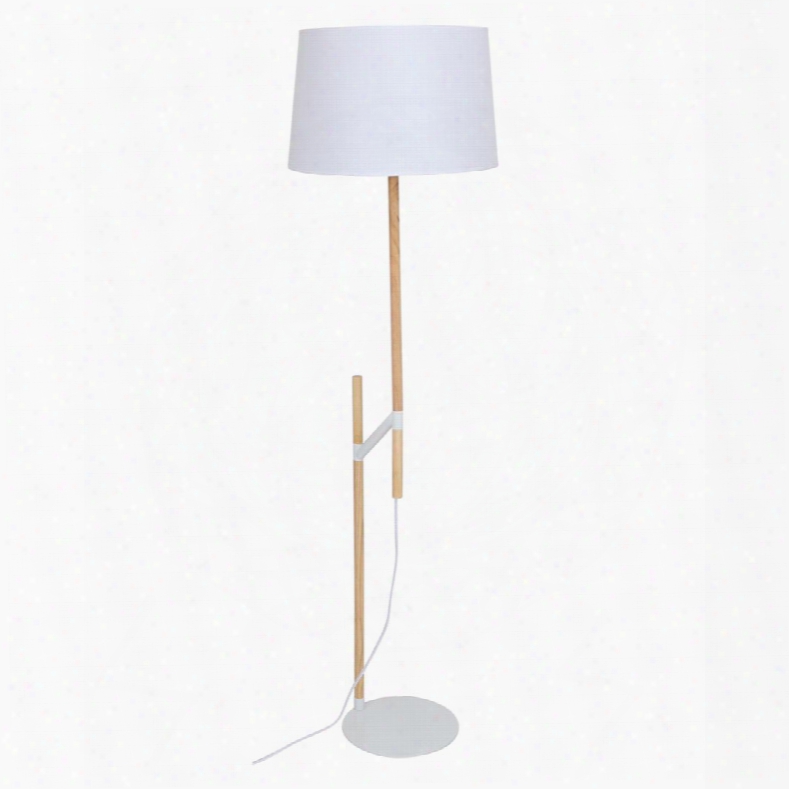 Ls-l-rsdfl Bn+w Raised Floor Lamp In Medium Brown And