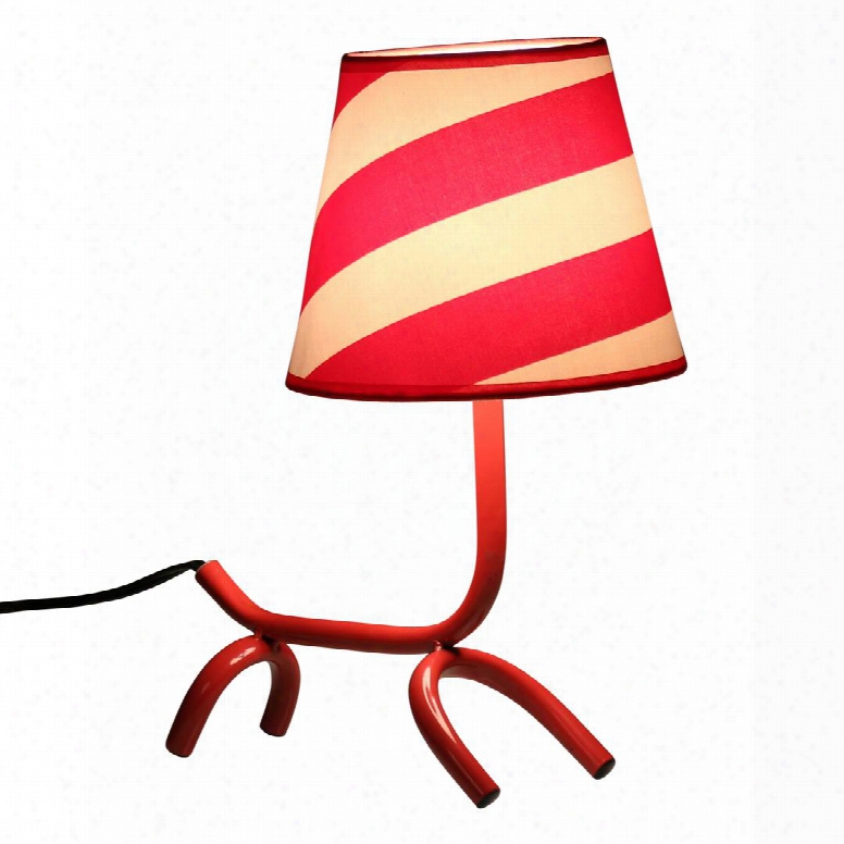 Ls-l-wftbl R+w Woof Modern Table Lamp In Red And