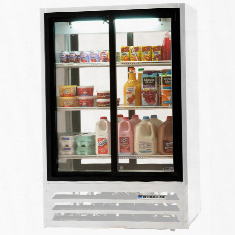 Lv15-1-w-54-led Lumavue 36" Two Section Refrigerated Sliding Glass Door Pass-through Merchandiser With Led Lighting  15 Cu.ft. Capacity White Exterior And