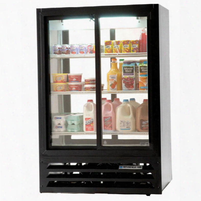 Lv17-1-b-54-led Lumavue Two Section Refrigerated Sliding Glass Door Pass-through Merchandiser With Led Lighting 17.5 Cu.ft. Capacity Black Exterior And