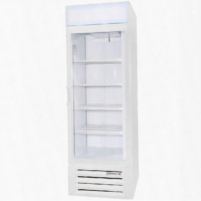 Lv23-1-w-led Lumavue One Section Refrigerated Glass Door Merchandiser With Led Lighting 23 Cu.ft. Capacity White Exterior And Bottom Mounted