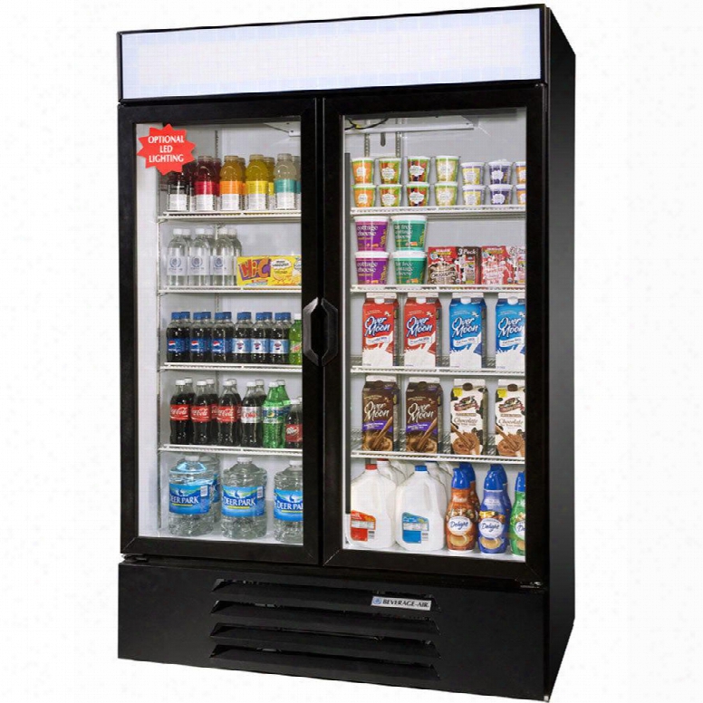 Lv49-1-b-led Lumavue 552" Two Section Refrigerated Glass Door Merchandiser With Led Lighting 49 Cu.ft. Capacity Black Exterior And Bottom Mounted