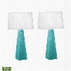 241/S2-LED Blue-Green Mercury Glass LED Table Lamp Blue-Green Mercury