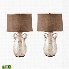 272/S2-LED Twisted Handle Terra Cotta LED Table Lamp in Cream