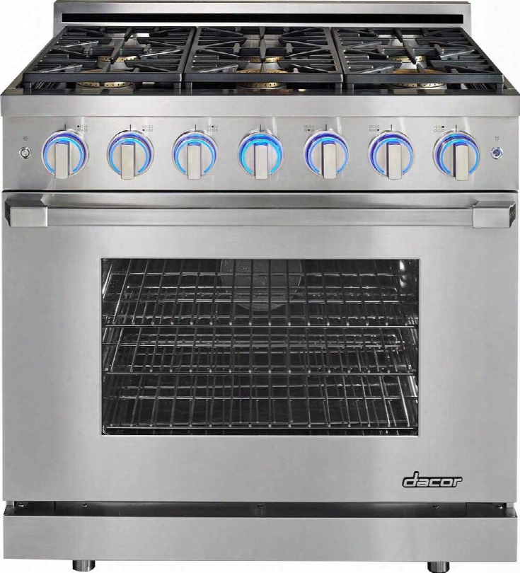 Rnrp36gcngh 36" Renaissance Series Freestanding Gas Range With 6 Sealed Burners 5.2 Cu. Ft. Oven Capacity Simmersear Infrared Ceramic Broiler And