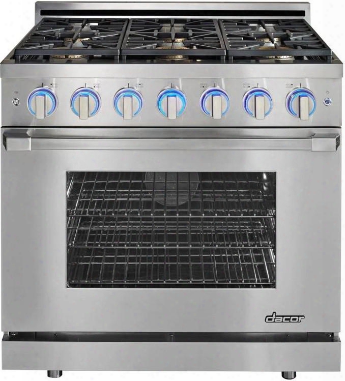 Rnrp36gsngh 36" Renaissance Series Freestanding Gas Range With 6 Sealed Burners 5.2 Cu. Ft. Oven Capacity 800-18000 Btu Smmersear Infrared Ceramic Broiler