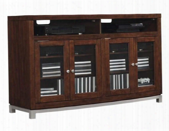 Tc60-6449-c247 Wesleyan Media Unit With Side Storage Cabinets Adjustable Shelves Magnetic Removable Back Panels And Tempered Beveled Glass Doors In Meridian