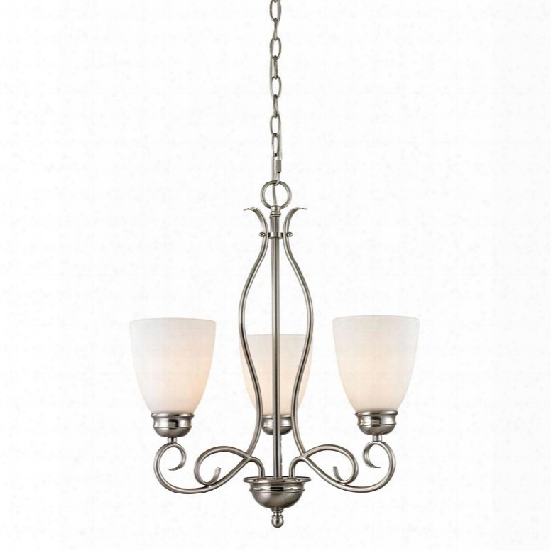 1103ch/20 Chatham 3 Light Chandelier In Brushed