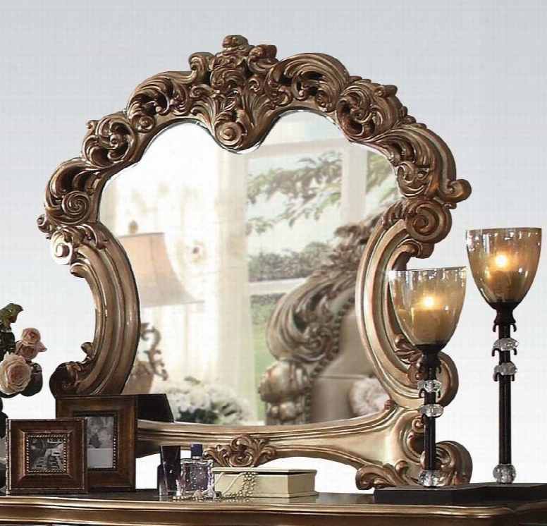 23004 Vendome Beveled Mirror With Decorative Accents And Elaborate Wood Carving Details In Gold Patina