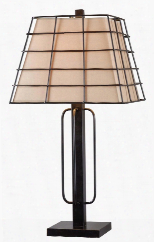 32469gfbr Stockade Table Lamp In Golden Flecked Bronze