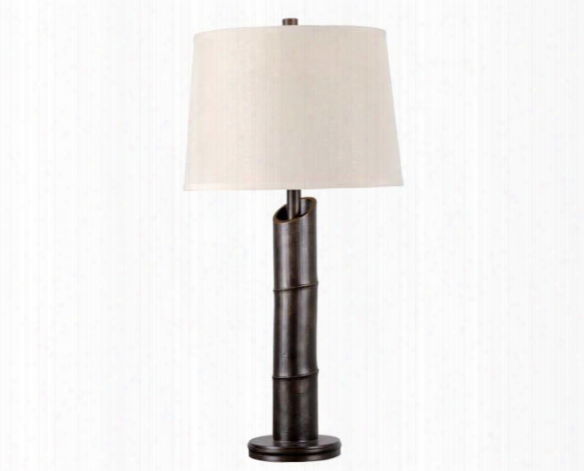 32537brzd Bamboo Table Lamp In Bronzed