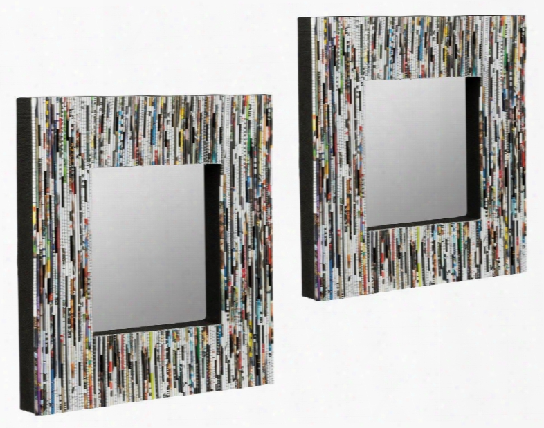 40743 Soto Mirrors- Set Of 2 In Recycled Magazine