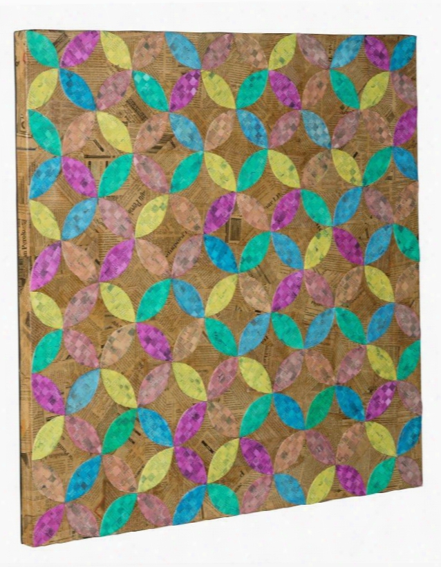 40749 Dalia Wall Hangingin Brown Recycled Newspaper And Layered Colored Magazine